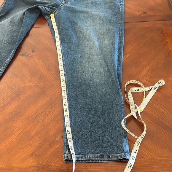 Gap Blue Denim Maternity Jeans Ankle Straight Leg Size 18/34 Belly Band - Picture 6 of 9